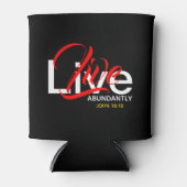 豊かに生きるヨハネ10:10モノグラムクリスチャン 缶クーラー (正面)