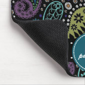 豊かわいらしかな孔雀の色のペイズリー マウスパッド (コーナー)