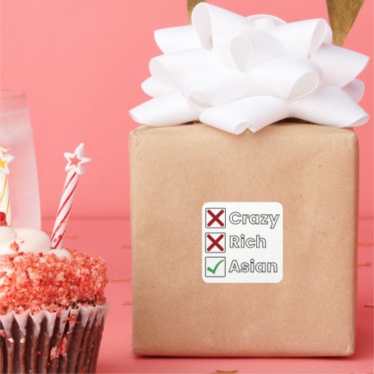 豊か熱狂するでなく、アジア人 スクエアシール (パーティー)