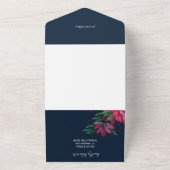 豊エレガントかな色の抽象芸術蓮の水色 オールインワン招待状 (外側)