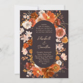 豊モダンかな銅フローラ植物水色 招待状 (正面)