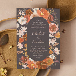 豊モダンかな銅フローラ植物水色 招待状