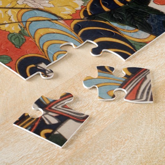 豊原伝統的日本の国周の貴族 ジグソーパズル (側面)