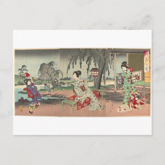 豊原親信の田舎家に蛍を放つ ポストカード (正面)