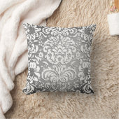 豊富で豪奢なダマスク織の灰色はクッション衰退します クッション (ブランケット)