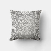 豊富で豪奢なダマスク織の灰色はクッション衰退します クッション (裏面)