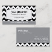 豊富で黒いシェブロンの名刺 名刺 (正面/裏面)