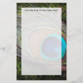 豊富で、エレガントな孔雀の羽の写真 便箋 (正面)