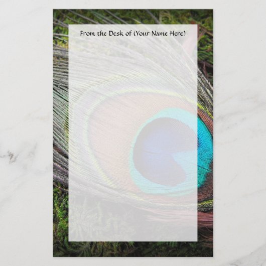 豊富で、エレガントな孔雀の羽の写真 便箋 (正面)