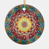 豊富なインドの曼荼羅のオーナメント セラミックオーナメント (正面)