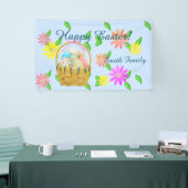 豊富なイースターバスケットと花 横断幕 (トレードショー)