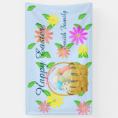 豊富なイースターバスケットと花 横断幕 (縦)