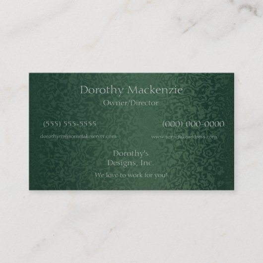 豊富なエメラルドグリーン 名刺 (正面)