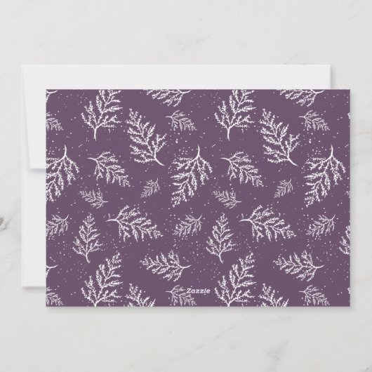 豊富なエレガント恵みスクリプト紫の写真 シーズンカード (裏面)