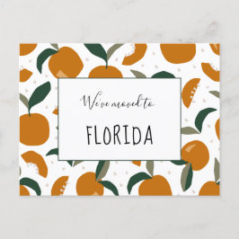 豊富なオレンジ我々はフロリダの新しいアドレスに移動 案内ポストカード