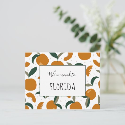 豊富なオレンジ我々はフロリダの新しいアドレスに移動 案内ポストカード (スタンド正面)