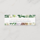 豊富なジャングルの葉の結婚式RSVPウェブサイトカード スキニー名刺 (正面)