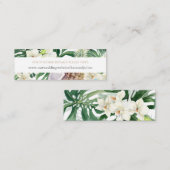 豊富なジャングルの葉の結婚式RSVPウェブサイトカード スキニー名刺 (正面/裏面)
