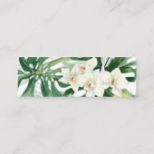 豊富なジャングルの葉の結婚式RSVPウェブサイトカード スキニー名刺 (裏面)