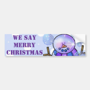 豊富なステッカー雪だるまの幸せな休日のクリスマス バンパーステッカー
