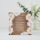 豊富なピンクダリア素朴フラワーウ結婚ッズ 招待状 (スタンド正面)