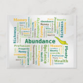 豊富なワードクラウドグリーンイエローカラー ポストカード (正面)