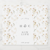 豊富な乾燥ワイルドフラースパンパスジン酒 リキュールボトルラベル (シングルラベル)