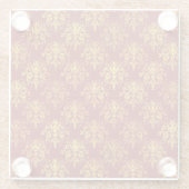 豊富な休日のダマスク織 ガラスコースター (裏面)