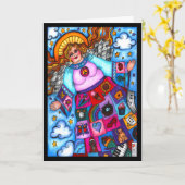 豊富な恵みエンジェルカード カード (黄色い花)