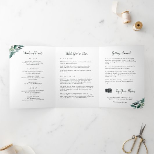 豊富な株結婚の歓迎の手紙の日程 三つ折りプログラム (内部)