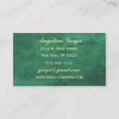 豊富な深緑色のダマスク織の名刺 名刺 (裏面)