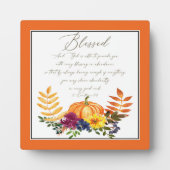 豊富な秋の恵みカボチャとマムスプラム フォトプラーク (正面)