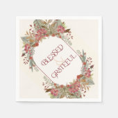 豊富な秋フローラ賛美感謝感謝祭 スタンダードカクテルナプキン (正面)