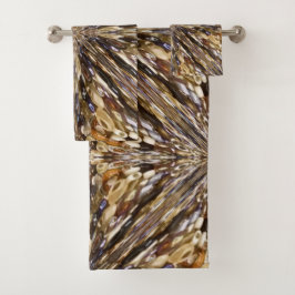 豊富な種子ビーズ抽象芸術パターン バスタオルセット