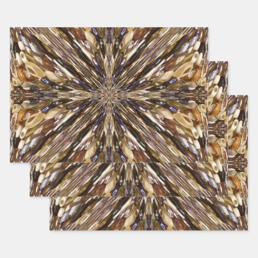 豊富な種子ビーズ抽象芸術パターン ラッピングペーパーシート (セット)