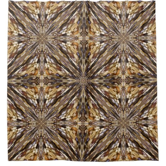 豊富な種子ビーズ抽象芸術 パターン(の模様が)ある シャワーカーテン (正面)