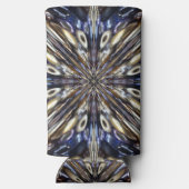 豊富な種子ビーディング抽象芸術パターン スリム缶クーラー (裏面)