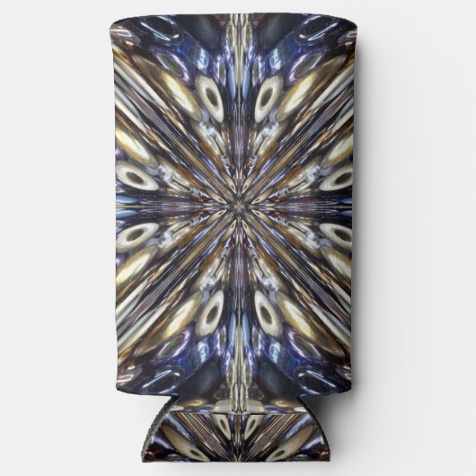 豊富な種子ビーディング抽象芸術パターン スリム缶クーラー (正面)