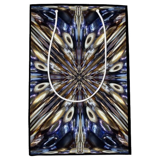 豊富な種子ビーディング抽象芸術パターン ミディアムペーパーバッグ (正面)