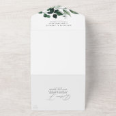 豊富な緑のアーチフレ結婚ーム オールインワン招待状 (外側)