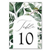 豊富な緑のアーチフレ結婚ーム テーブルナンバー (正面)