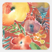 豊富な花模様III スクエアシール (正面)