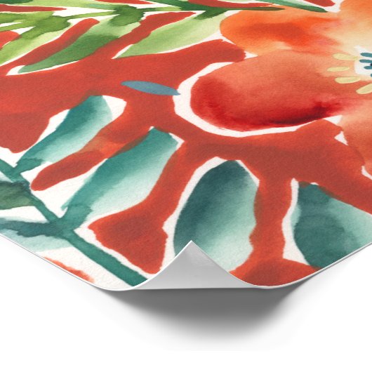 豊富な花模様III ポスター (角)