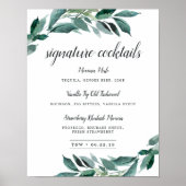 豊富な葉のシグネチャーカクテルメニューの看板 ポスター (正面)