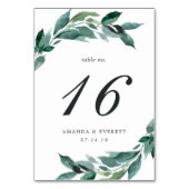 豊富な葉のテーブル番号カード テーブルナンバー (裏面)