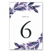 豊富な葉バイオレット植物学 テーブルナンバー (裏面)