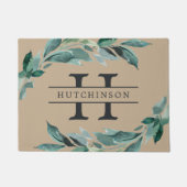 豊富な葉モノグラム ドアマット (正面)