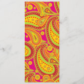 豊富な金ゴールドのペイズリーパターンパーティーメニューカード メニュー (裏面)