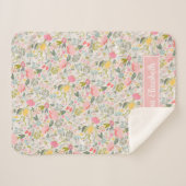 豊富な開花のパーソナライズなベビー シェルパブランケット (正面(横))