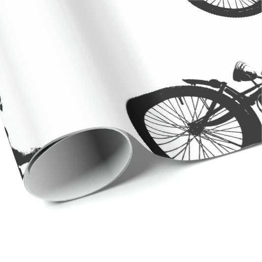 豊富な黒のヴィンテージのオートバイのシルエット ラッピングペーパー (ロールコーナー)